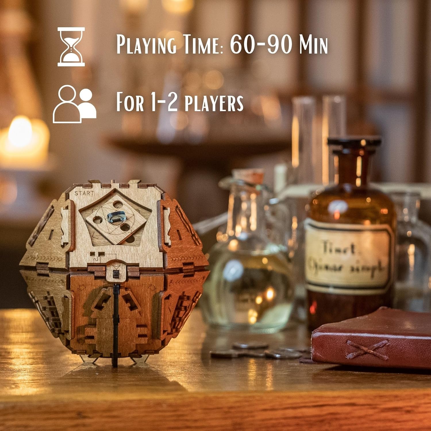 Puzzle Potato Philosopher's Stone Puzzle Box - Escape Room Game-3D Wooden Puzzles for Adults- Escape Room Game - Money Puzzle Box for Cash Gift Crystal Blue Philosopher's Stone (Crystal Blue)