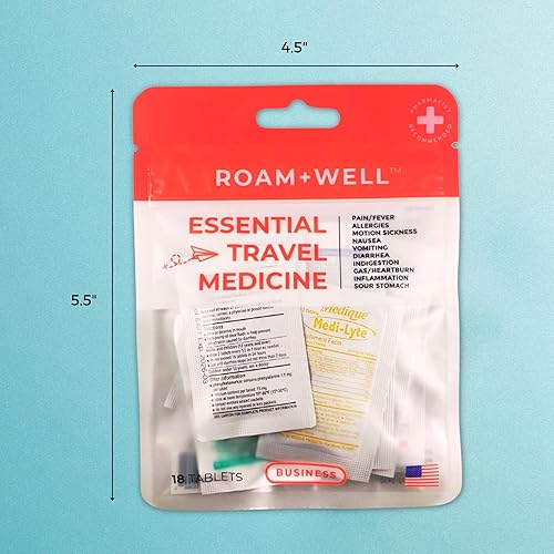 Miniatura 4 de Kit de medicina de viaje esencial, medicamentos de viaje de venta libre, aprobado por la TSA (Negocios  18 tabletas)