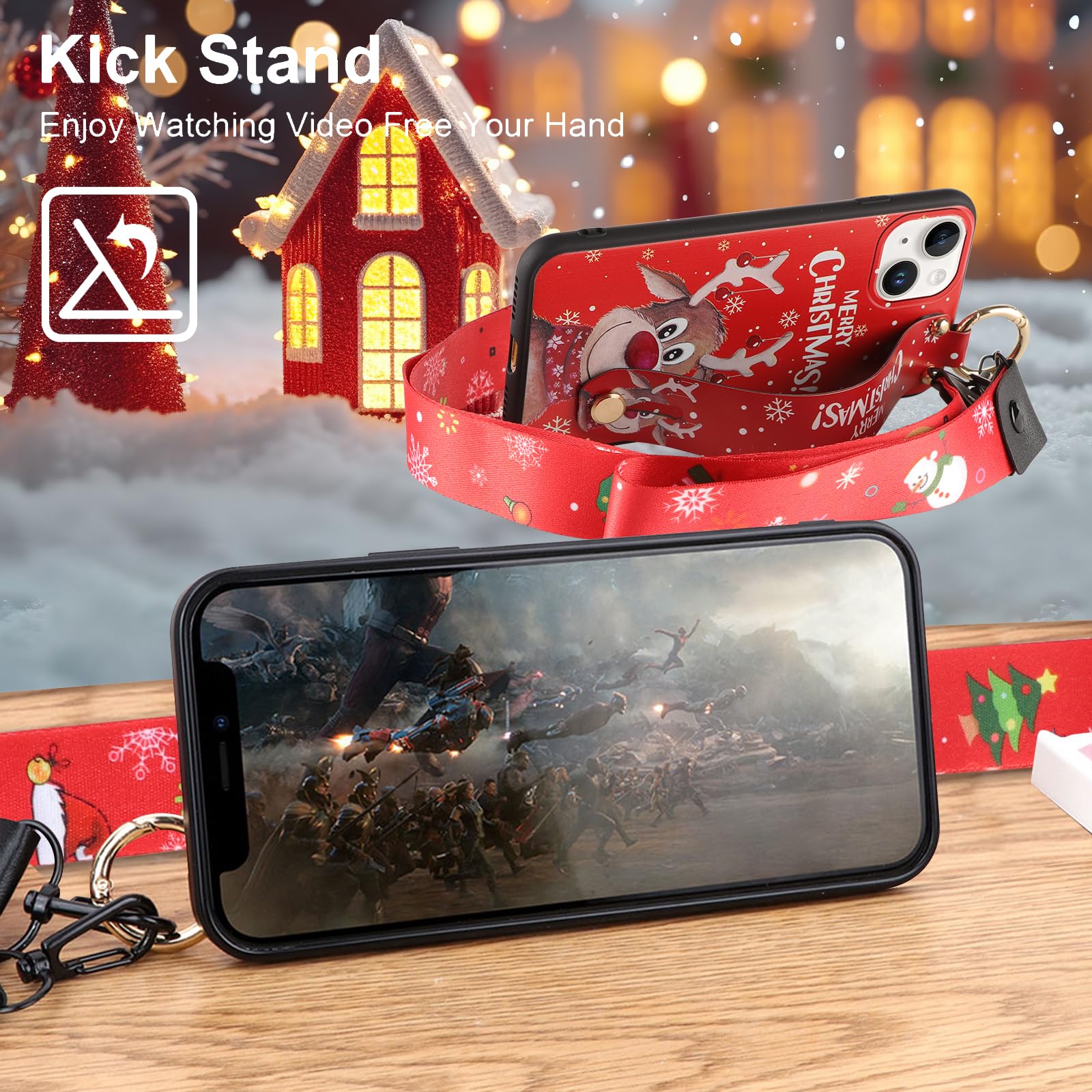 Coque IPhone 16 6,1” – Design Noël Sapin De Noël – TPU Antidérapant – Protection Antichoc – Cadre Surélevé écran/caméra – Cadeau De Noël