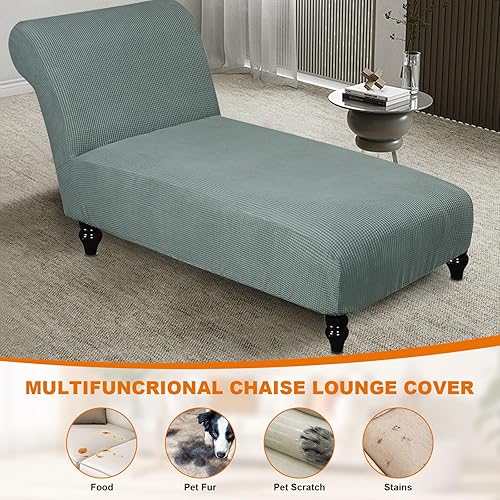 Miniatura 7 de ele ELEOPTION Funda para tumbona súper elástica para interiores, funda de lujo para tumbona sin brazos, ajuste universal de 40 a 60 pulgadas