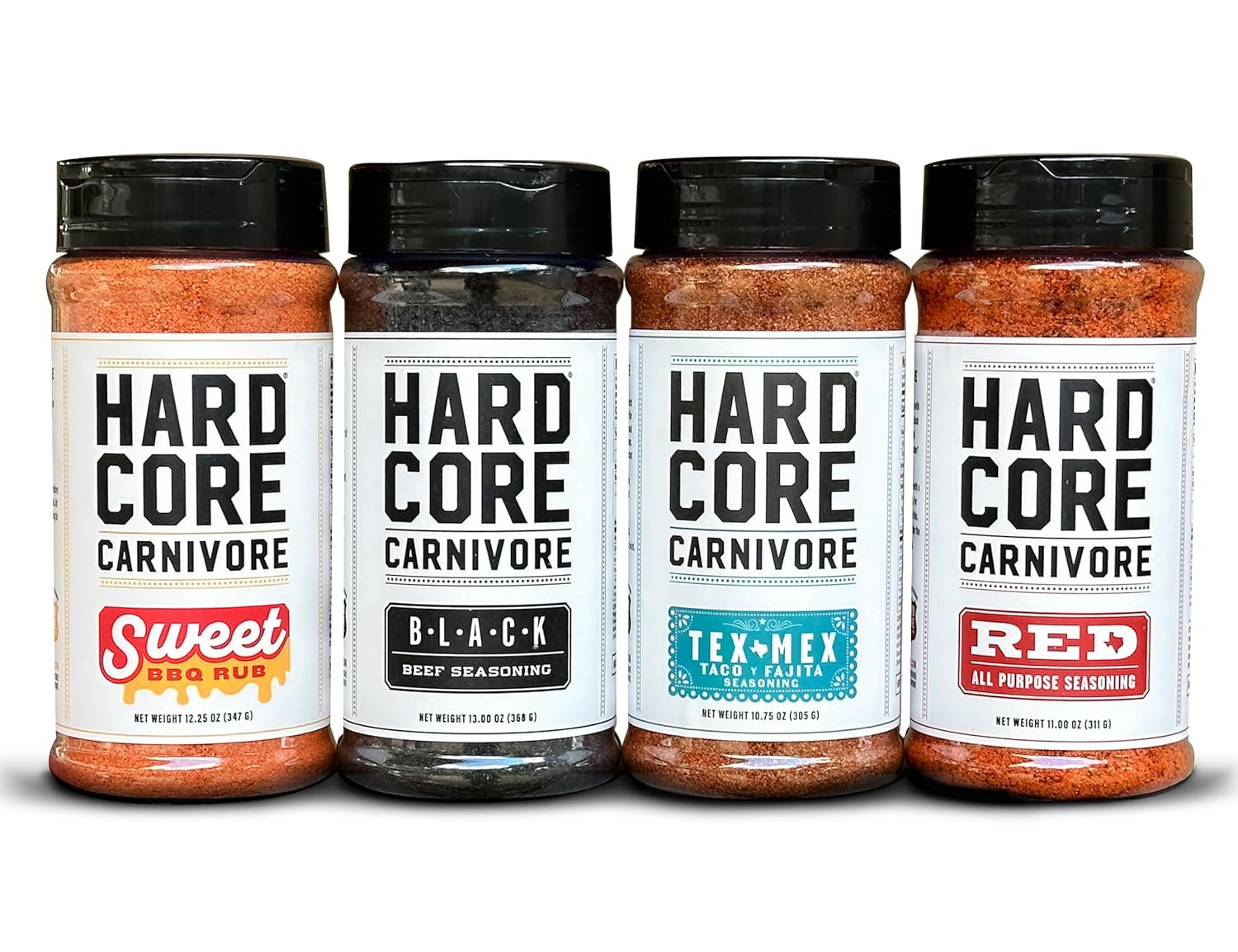Hardcore Carnivore Core Pack: 4 Texas-made Rubs