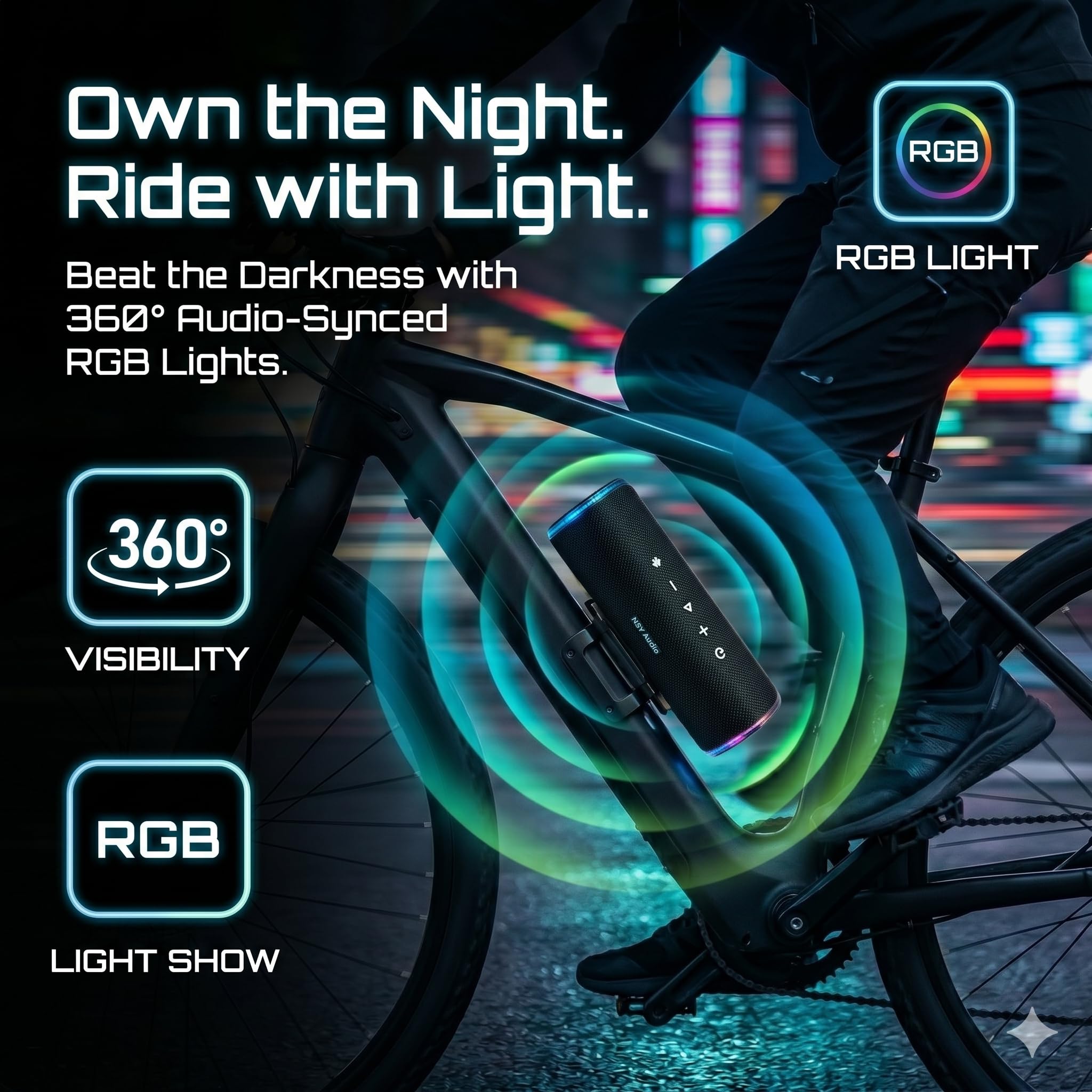 Altoparlante Bluetooth portatile da 40 W, altoparlante impermeabile IPX7 per esterni, 25 ore di riproduzione, bassi potenziati, luci LED, accoppiamento TWS per piscina, doccia, bici, jam