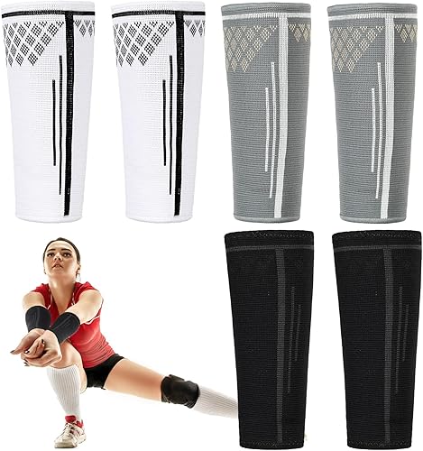 Hanaive 3 pares de mangas de voleibol para brazos, manga de tiro atlético, mangas de compresión deportivas para protección solar, mujeres y hombres