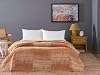 CROWN Ziggy Patterned 100% Cotton Cotton Blanket, Tan, Double
