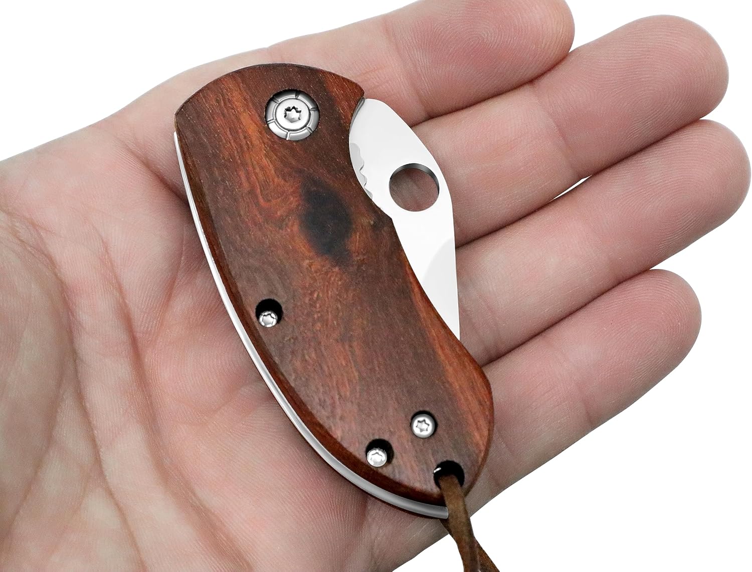 outROAR Gear Stubby Pocket Knife with Wood Handle, Heavy-Duty Alloy Steel, Sharp Folding Lock Blade for Camping, Utility, Hunting, and Fishing, Pocketknife for Men or Women