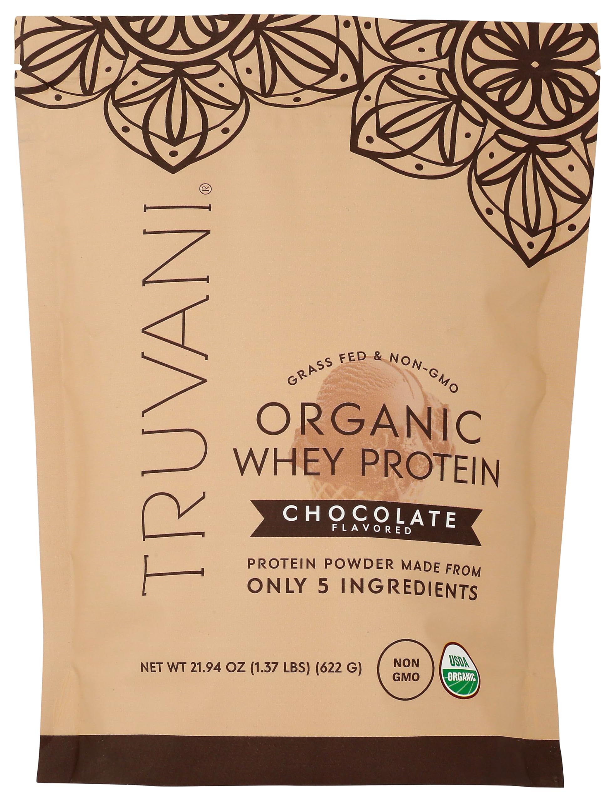 Truvani Organic Whey Protein Powder | Chocolate | 20 Servings — Amazon image 4