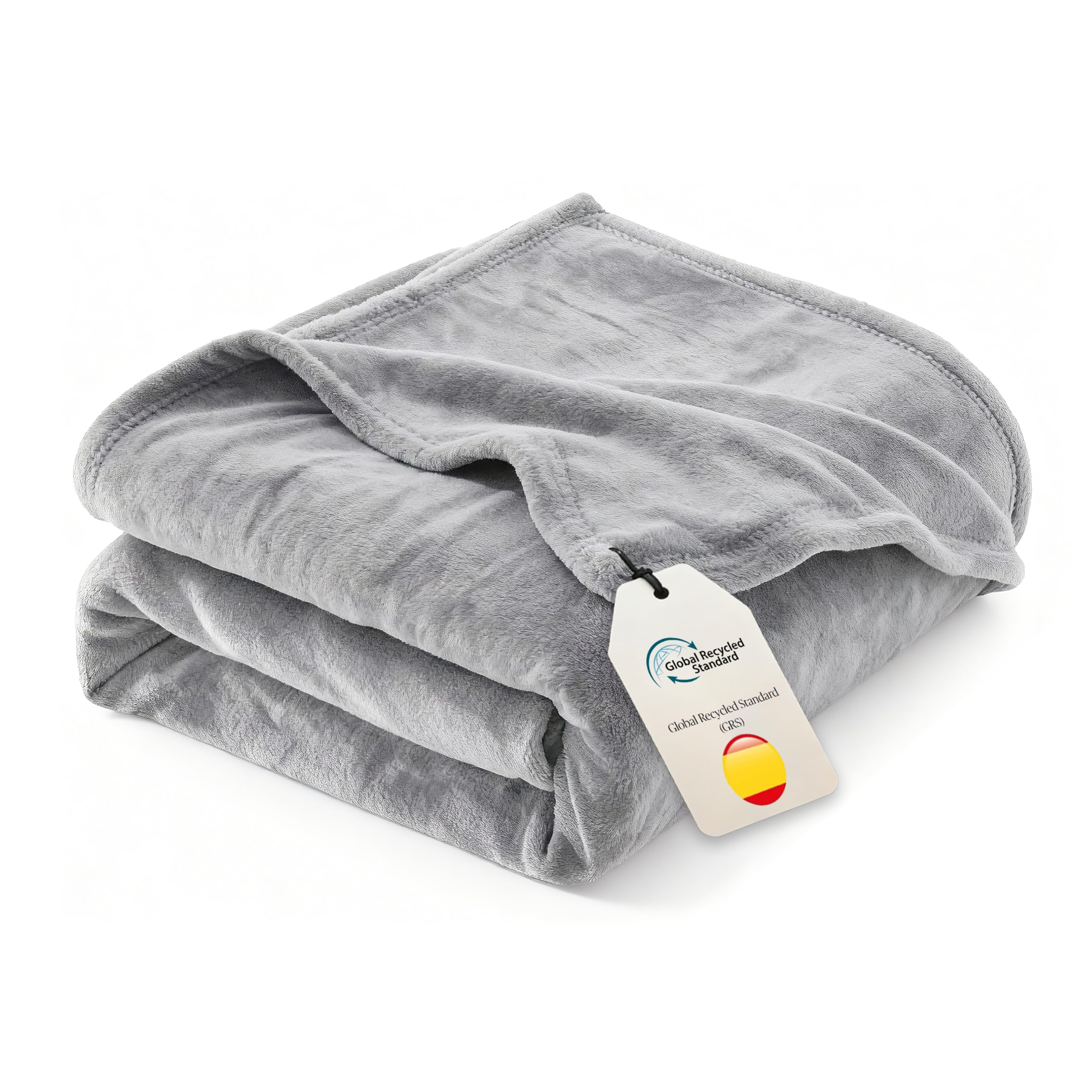 AiTodos® Koc Polarowy Miękki 130x150 cm – Mały Puszysty Koc Flanelowy na Fotel, Kanapę lub Łóżko Dziecięce, Do Prania w Pralce, Szary