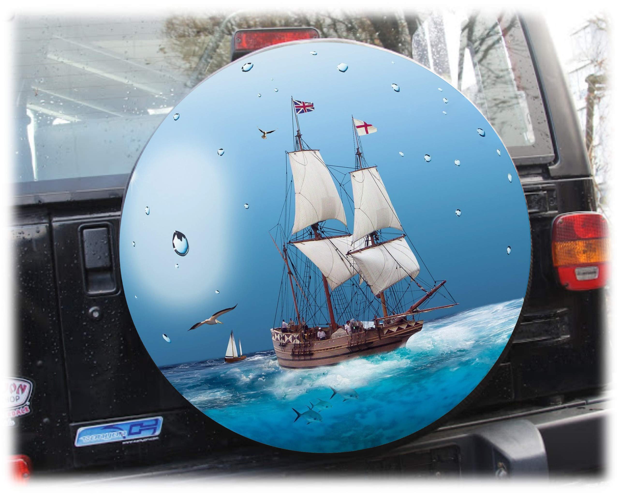 AB3-00218 79x30 cm Reserveradabdeckung mit eigenem Bild und Text aus Planenmaterial und Kunstleder Reserveradhülle Ersatzradabdeckung Reifencover Radhülle Tasche Überzieher Schutz