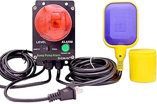 Sump Pump Alarm High Water Septic Tank Alarm High/ Low Water Alarm Ideal for Sump Alarm System with 110dB Loud Alarm and LED Indicator, Indoor/Outdoor