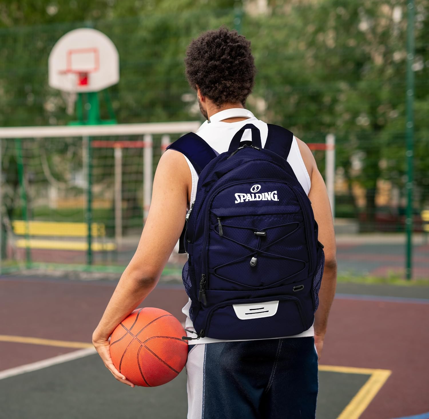 Spalding Basketball Backpack Sports Bag | Large Black Backpack with Shoe and Ball Compartment | Gifts for Basketball Players - Image 7