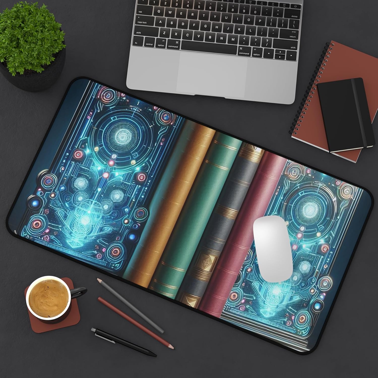 Holographic Bookends Desk Mat - Premium Vibrant Colors with Rubber Base image 4