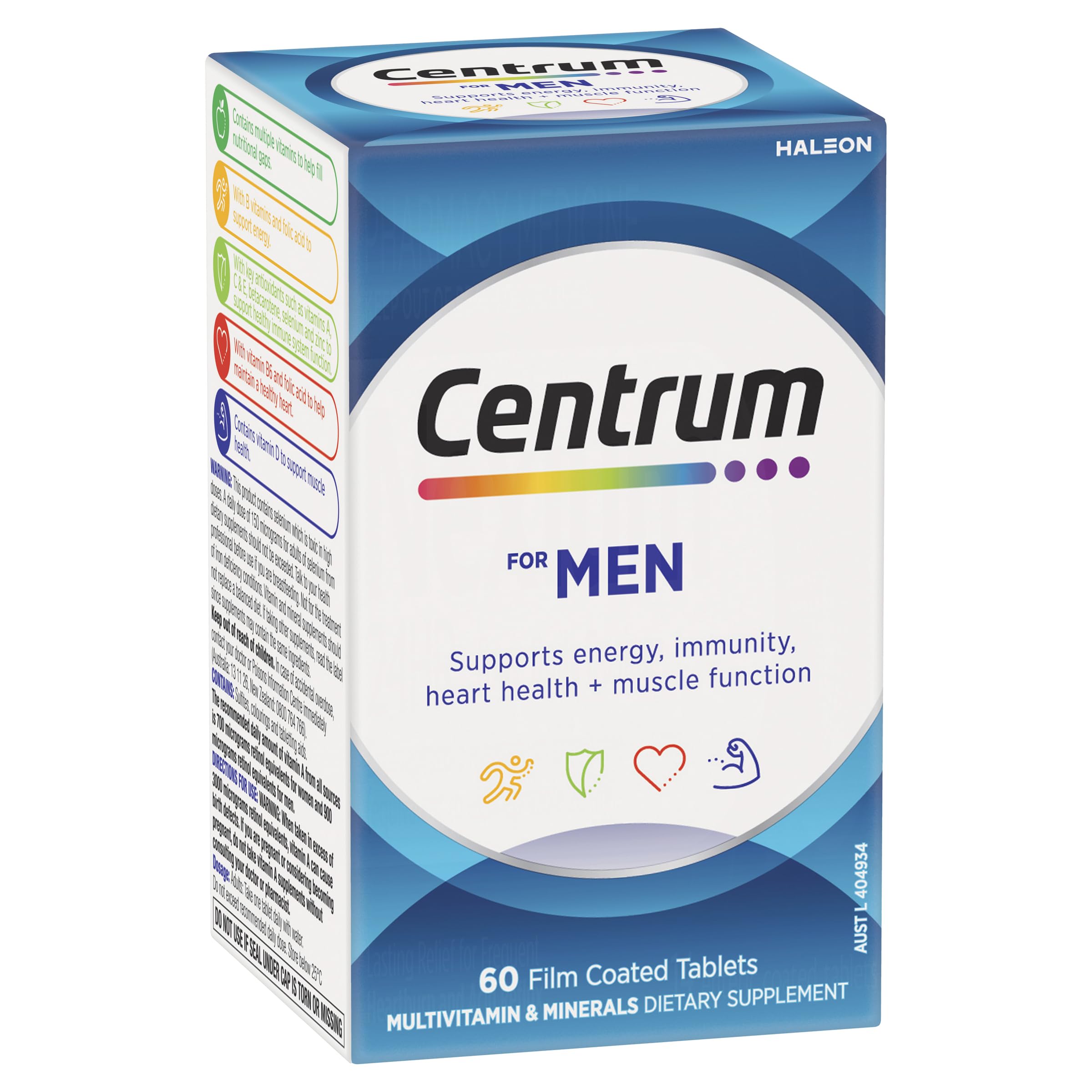 Centrum Men Multivitamin & Minerals Supplement, 60 Tablets