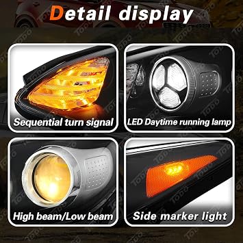 TODO 92101-D9140 Headlights Assembly Compatible with 2017-2022 Kia Sportage AWD Headlight Driver Left Side