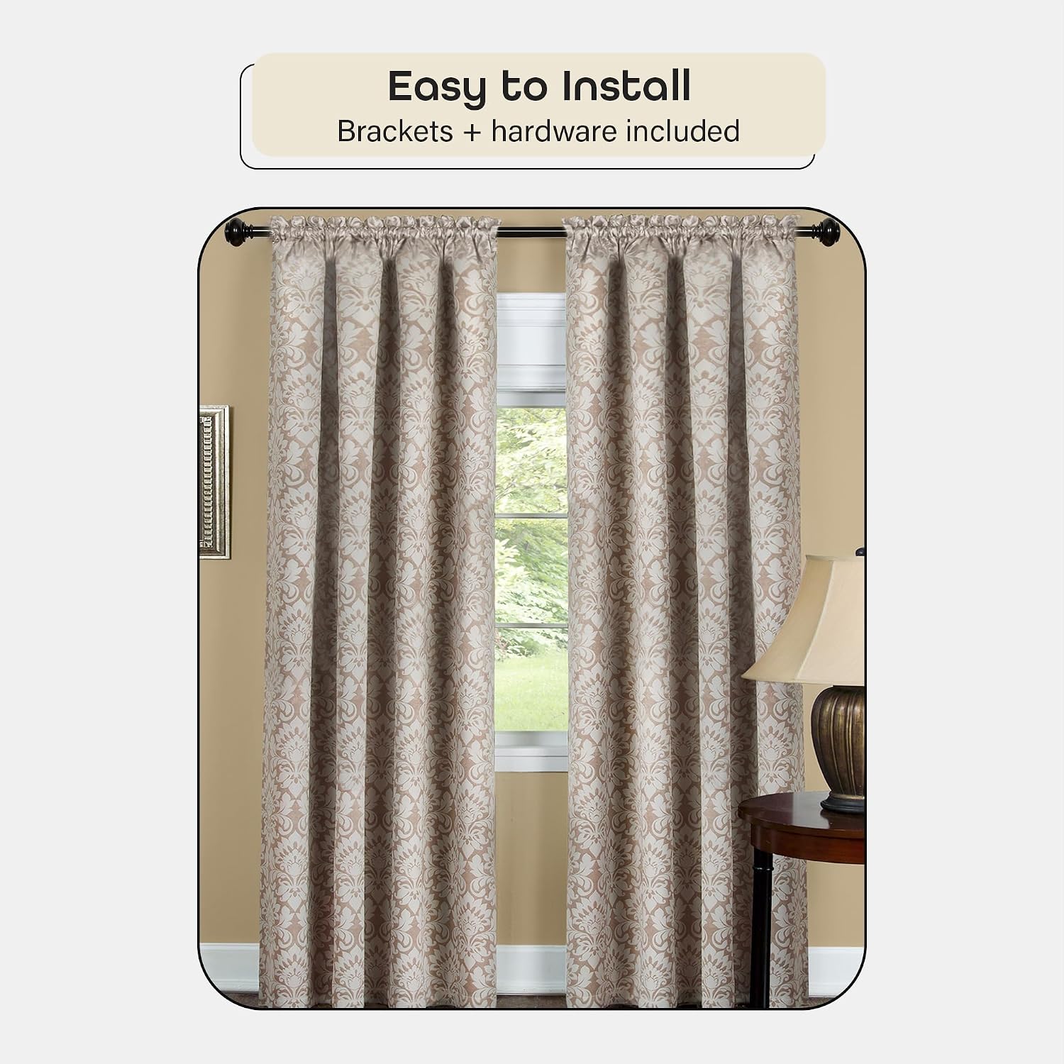 Decorative Double Window Curtain Rods with Finials, 72 to 144 Inches, 0.75 Diameter - Buono II Brenner - Lightweight & Easy to Install, Adjusts Telescopically to Fit Any Window by Achim Home Decor