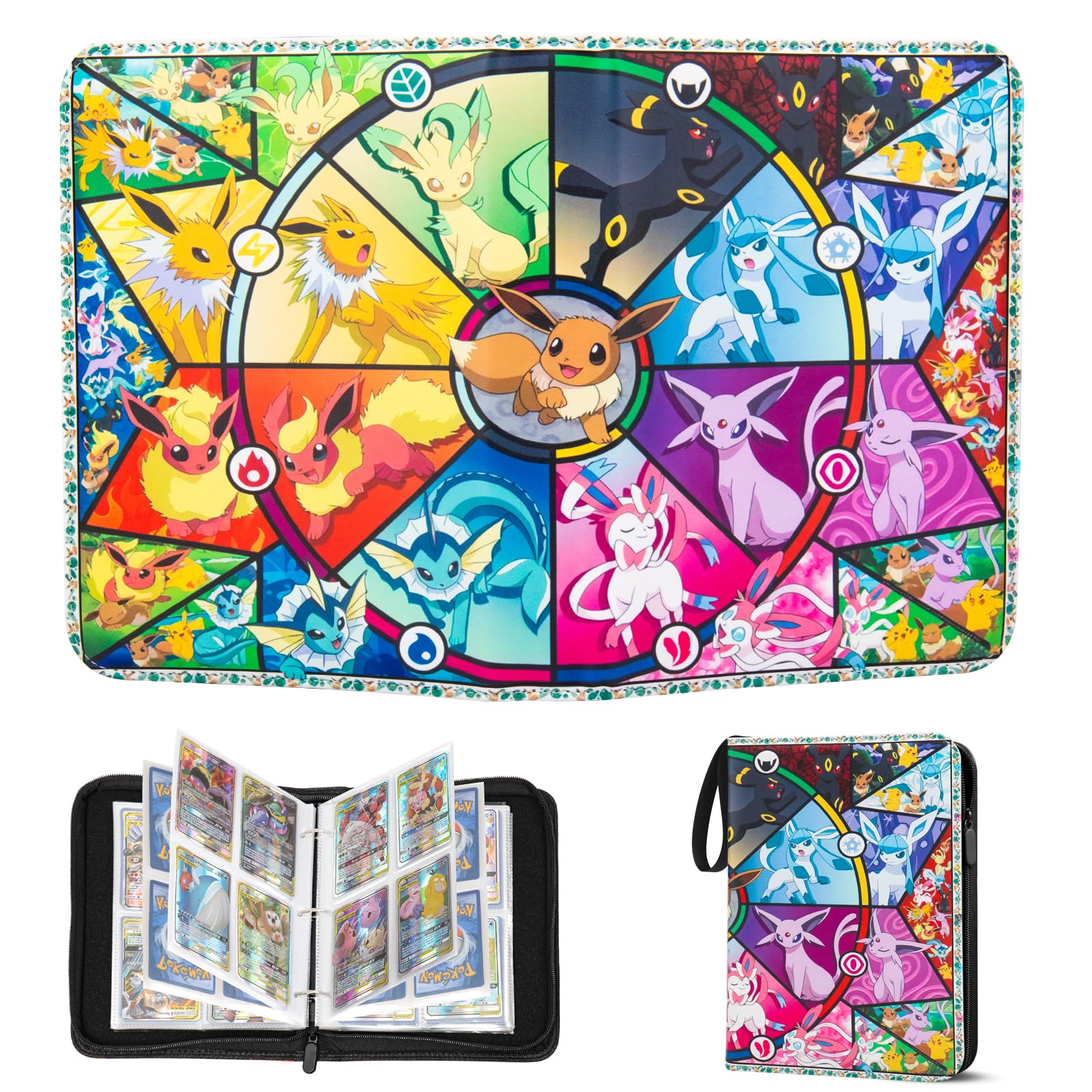 Card Binder 4 Pocket 50 Pages 400 Pockets Trading Card Binder,Portable Waterproof PU Card Binder Folder,Collectible Card Album This is the perfect for boys and girls