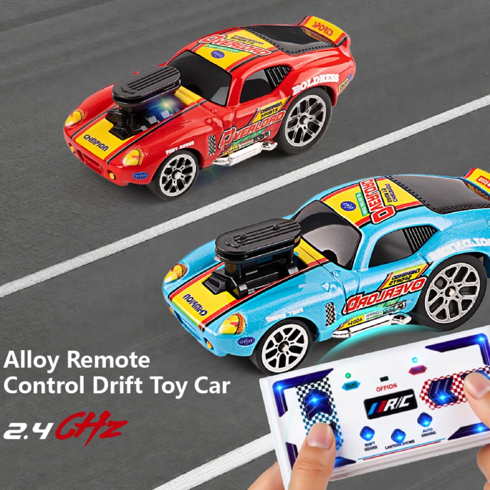 funnykid Mini Drift RC Cars, Remote Control Cars Gift Set Toys for 3 4 5 6 7 8 9 10 Year Old Boys, Alloy Body, 3 Speed - Image 4