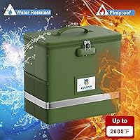 Vista 2 de Caja de archivos ignífuga con cerradura, organizador de almacenamiento de caja de documentos, adecuado para colgar carpetas de archivos