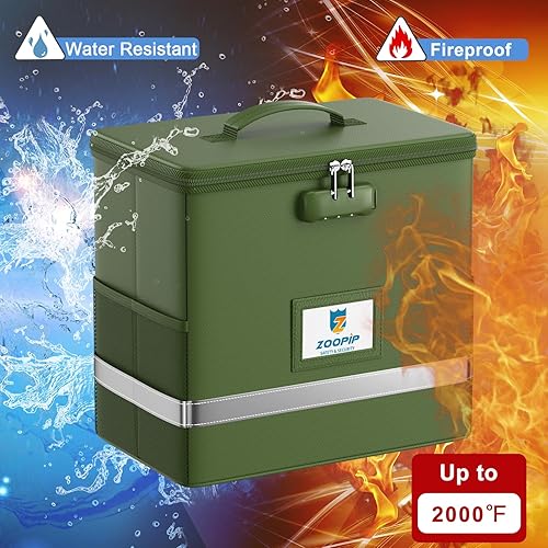 Miniatura 2 de Caja de archivos ignífuga con cerradura, organizador de almacenamiento de caja de documentos, adecuado para colgar carpetas de archivos