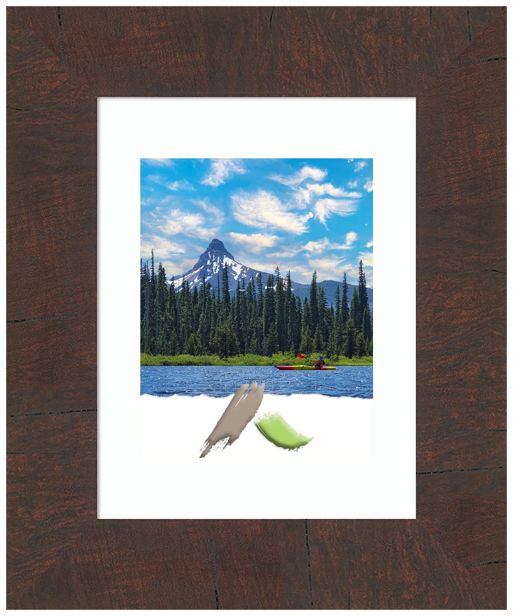 Amazon.co.jp: Amanti Art ワイルドウッド ブラウン 写真フレーム 開口  