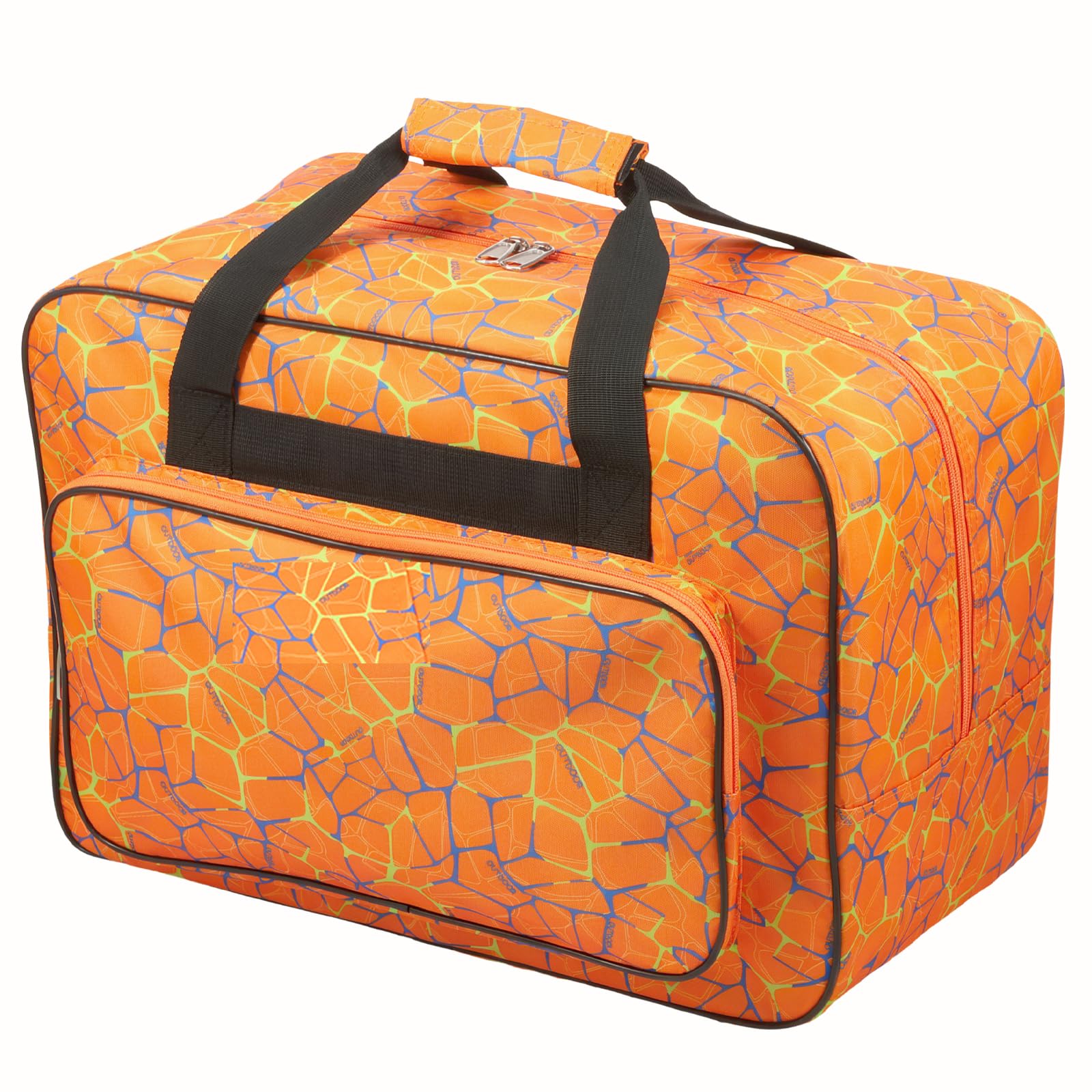 Sesaver Sewing Machine Bag with Zipper Pockets & Handles (Orange)