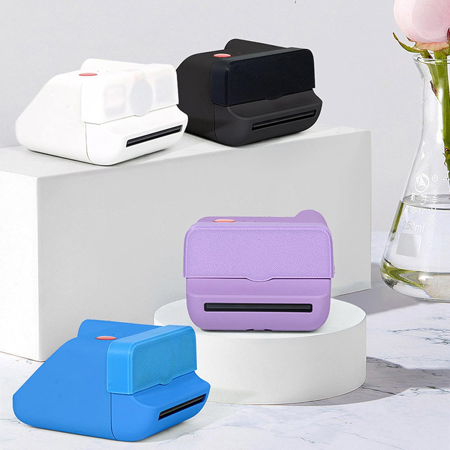 Camera Protection Bundle Compatible with Polaroid Go, for Silicone Case, Carry Bag & Lens Cap Set (Purple Set)