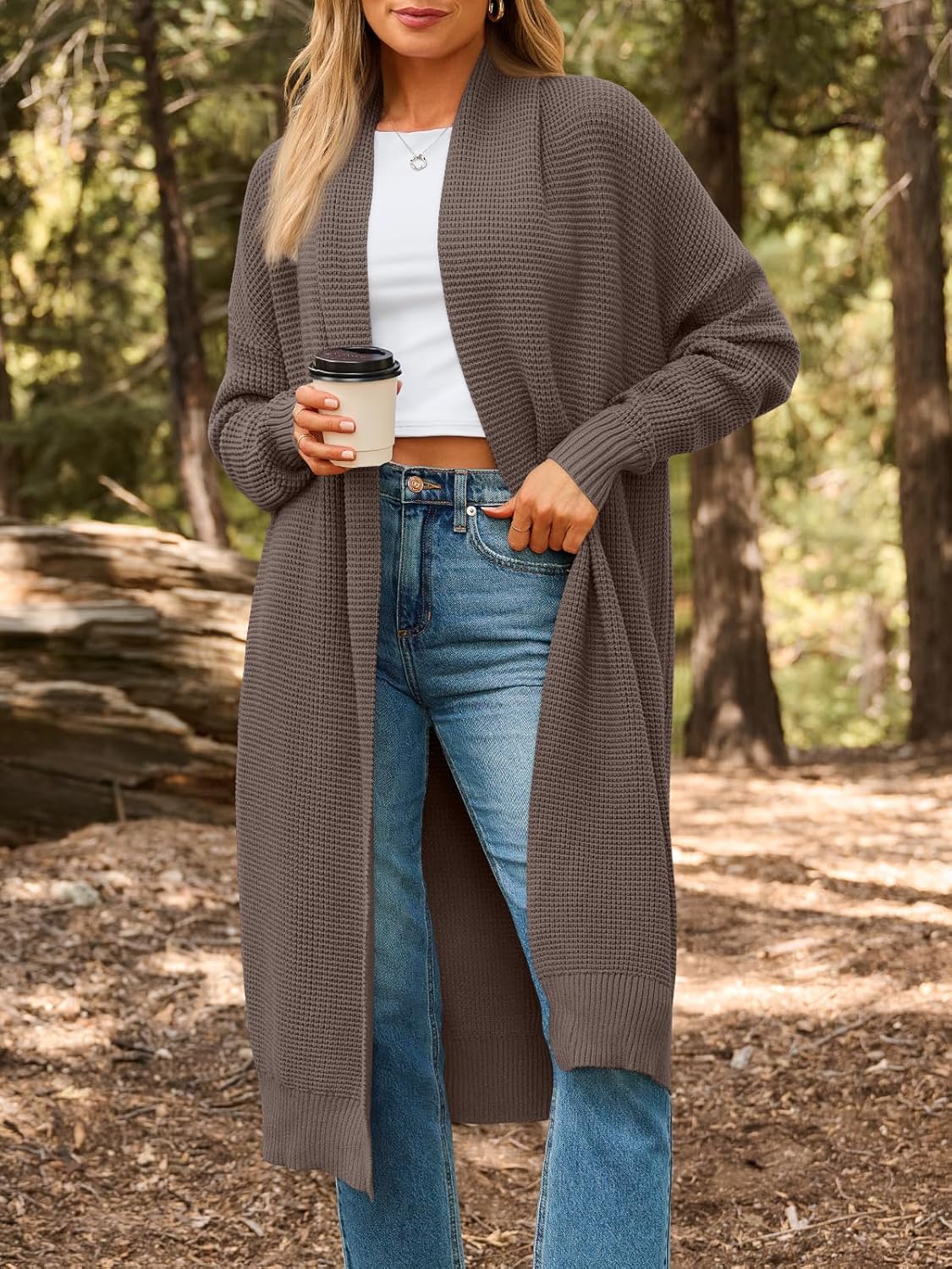 LILLUSORY Long Cardigan Sweaters for Women Fall Trendy Oversized Open Front Winter Coat - Image 2