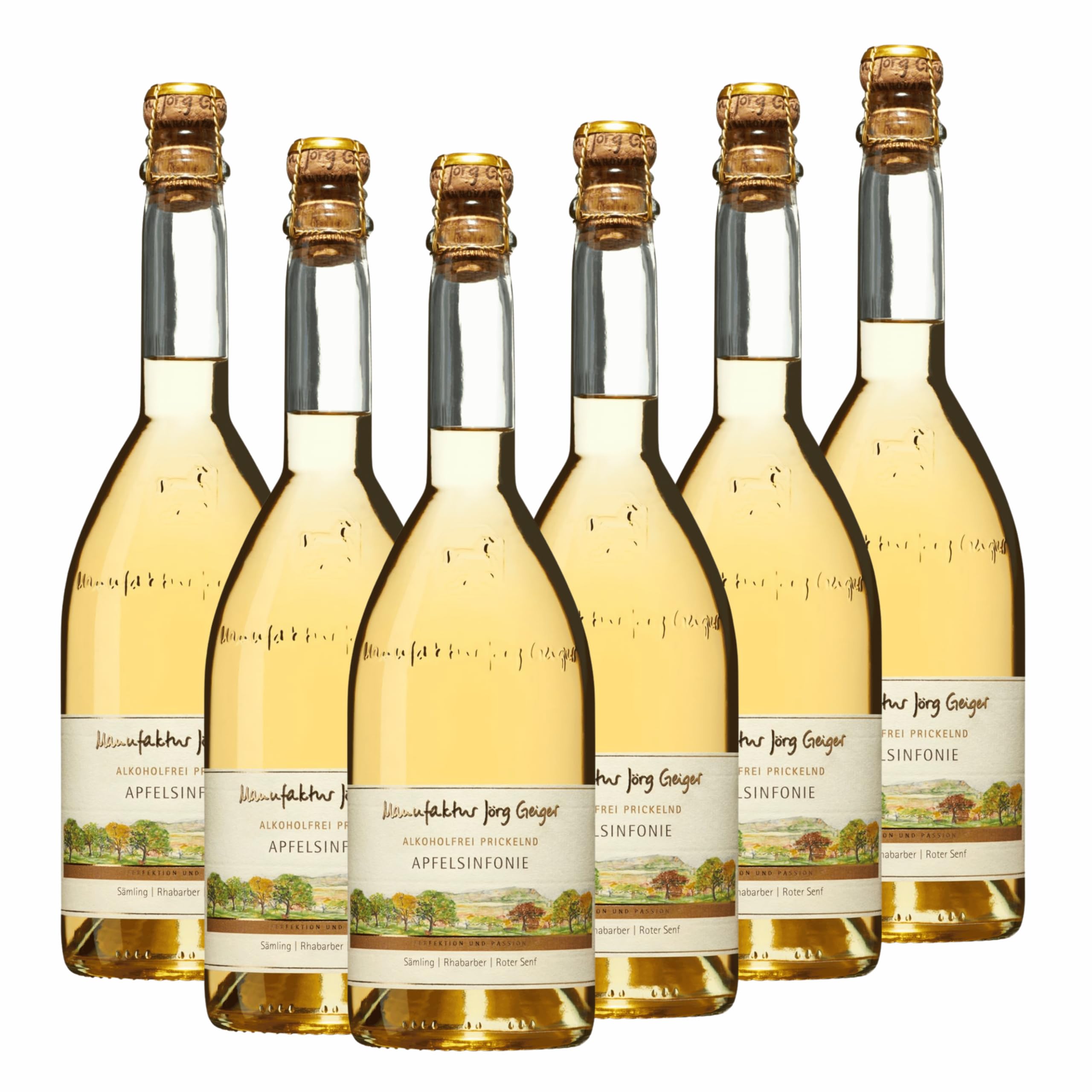 Apfelsinfonie Alkoholfrei Prickelnd mit gratis Sektverschluss, Jörg Geiger, 6er Paket