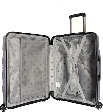 Coronel Tapiocca - Suitcase Set - Polypropylene Travel Suitcase Set - Cabin Suitcase 55 x 40 x 20 cm and Medium Suitcase with 4 Wheels - Medium Travel Suitcase - Cabin Luggage Black