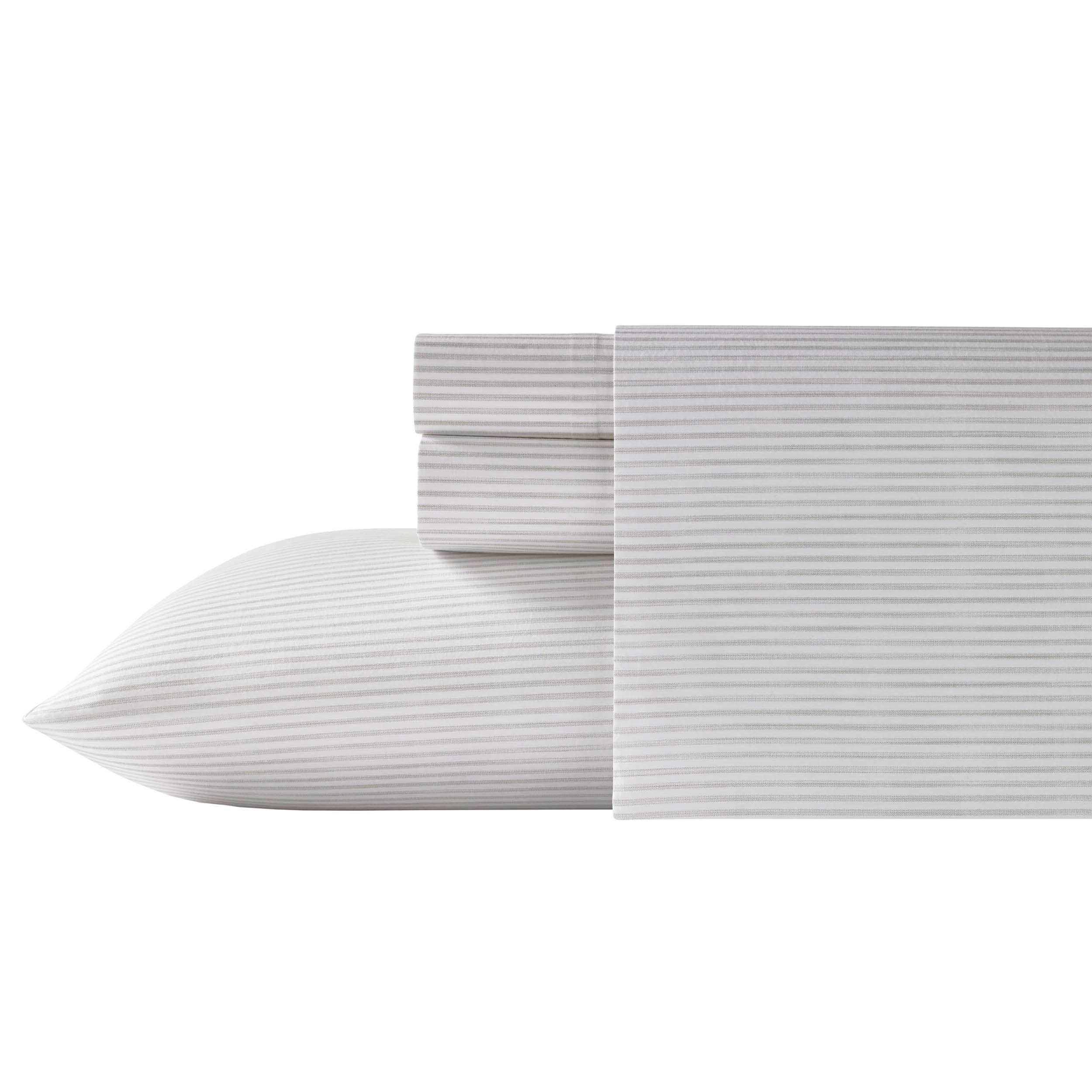 Tommy BahamaTommy Bahama 212695 Paloma Beach Stripe Sheet Set, Cloud Grey, Queen