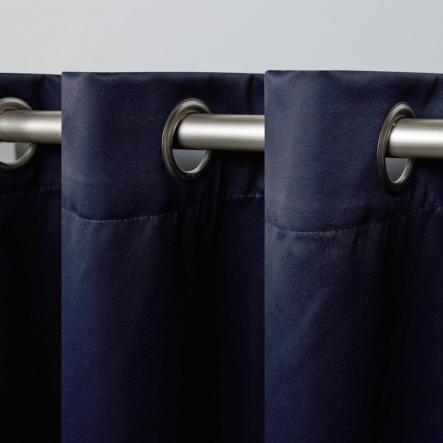 EXCLUSIVE HOME Academy Total Blackout Grommet Top Curtain Panel Pair, 52"x96", Navy