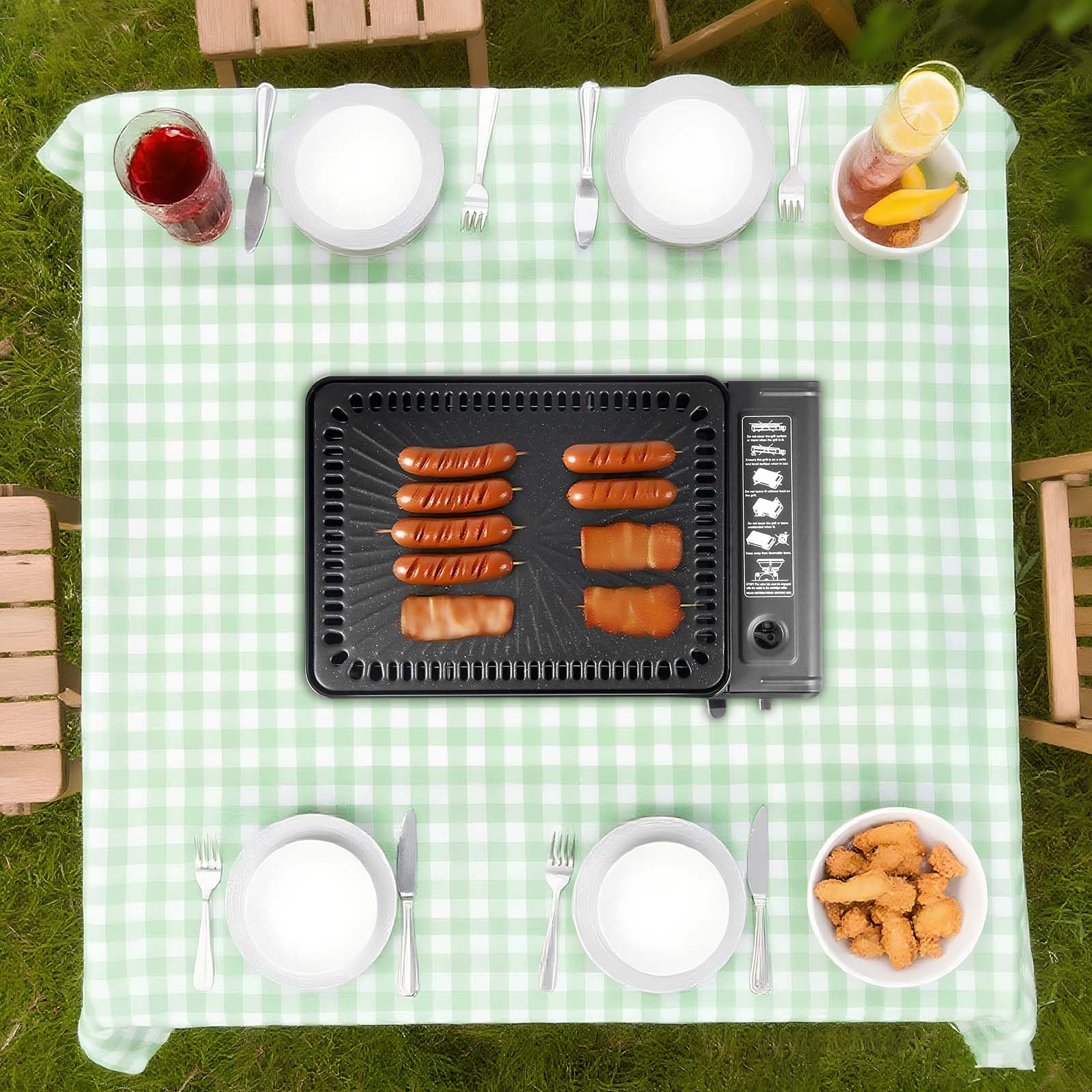 Camping grill gazowy i stołowy grill gazowy z płytą grillową dla rodzin w