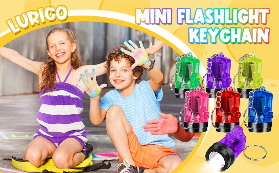 18 Mini Taschenlampen Schlüsselanhänger - Bunte LED Lampen Für Kinder
