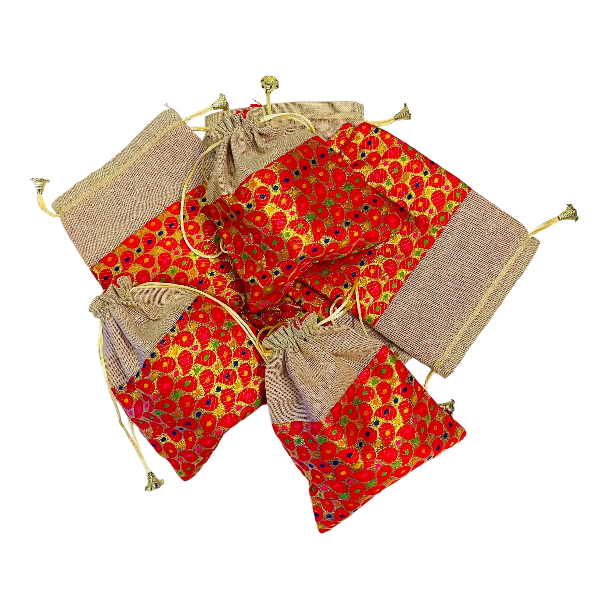 KRIWIN Pack of 5 pcs Big Size Brocade Red Potli Gift Bags (23 X 18 cm) 500 gr capacity (MULTI) (B0CVV4L4W8) Amazon Price History, Amazon Price Tracker