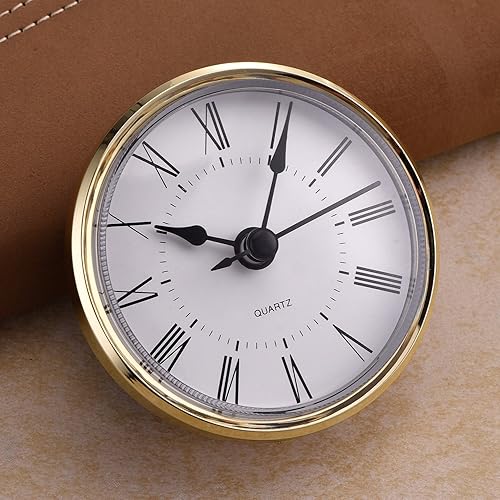 Miniatura 3 de HICARER Inserto de reloj de cuarzo con número romano de 2.8 pulgadas (2.756 in) con ribete dorado