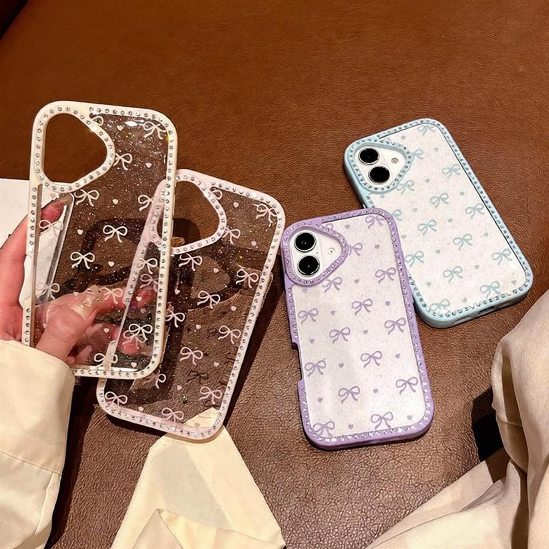 Amazon.co.jp: iPhone 14 用 ケース リボン キラキラ ラインストーン