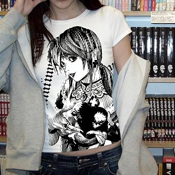Graphic Tees Y2k Baby Tee Teens 2000s Vintage T Shirts Emo Grunge Printed Summer Crop Tops 2024
