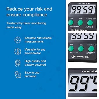 Traceable Digital Count Down Timer with Calibration; 99min/59s