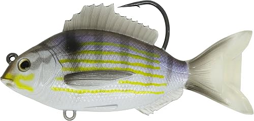 LIVE TARGET PFS93MS718 Pinfish Rattlebait, Saltwater, 3 1/2", 5/0, Medium/Slow Sinking, Silver/Violet, One Size