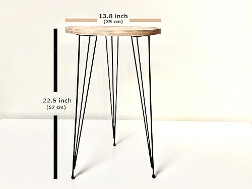 Miniatura 2 de PAK HOME Juego de 2 mesas auxiliares doradas de alto brillo, mesas auxiliares redondas de madera para espacios pequeños, mesita de noche con patas