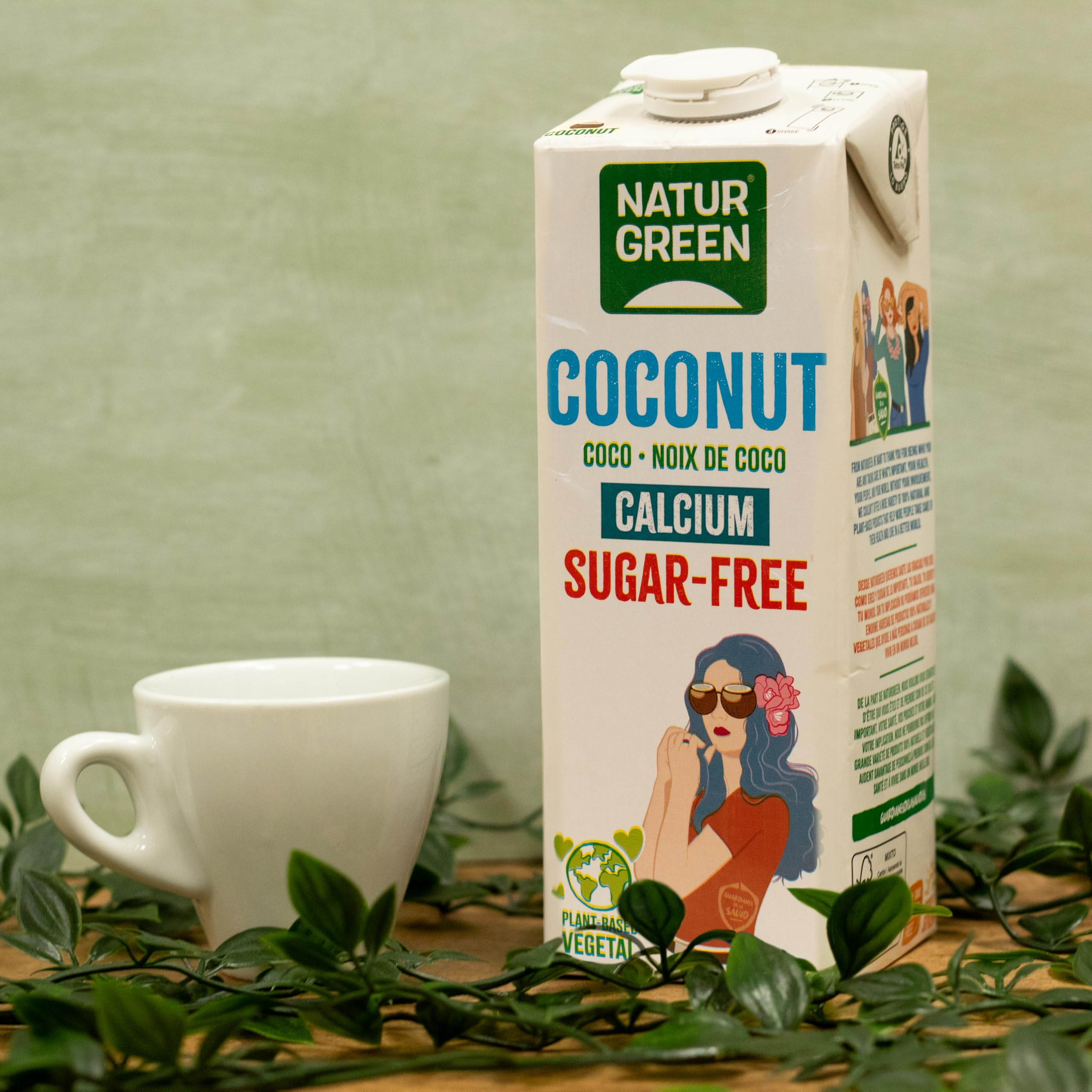 NaturGreen Coconut Calcium Sin Azúcar, Bebida Vegetal de Coco con Calcio Añadido, Vegano, Sin Gluten, Sin Lactosa, 1L