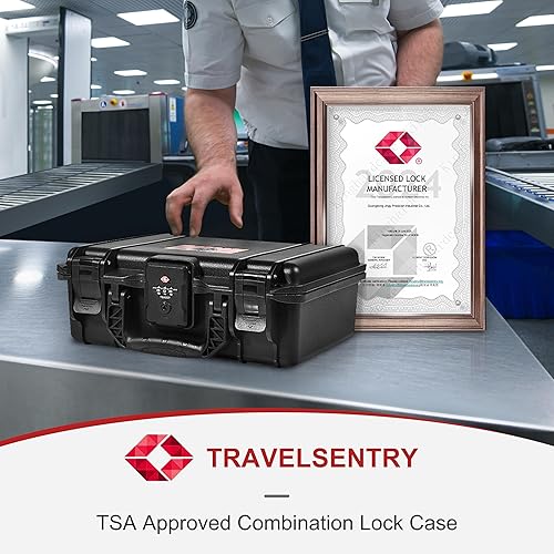 Miniatura 18 de Lockable Handgun Case for Glock, TSA Gun Case for G17/G19/G20/G21/G22/G23/G31/G32/G37/G38/G43/G45, Waterproof Gun Case with Foam, Pistol Case for