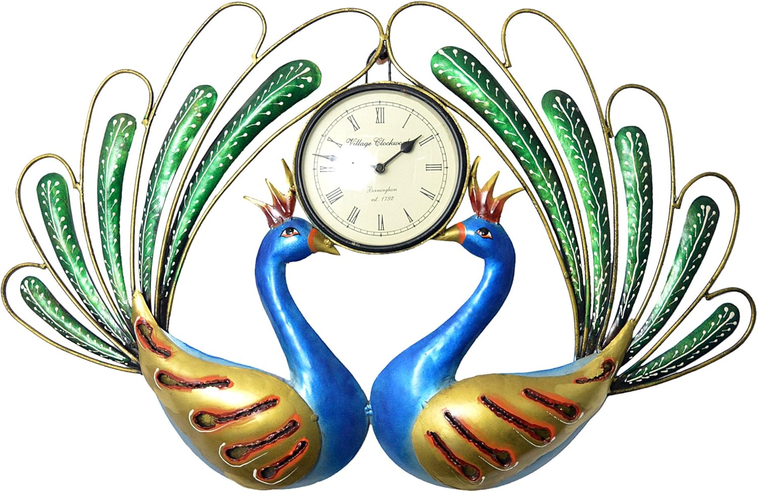 Eurasia Decorative Wall Clock/Living Room of Two Peacocks