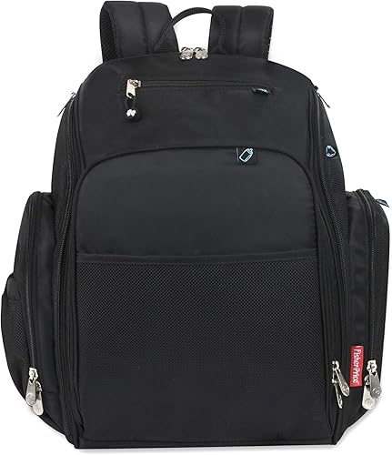 Miniatura 2 de Fisher-Price Mochila de pañales Kaden de múltiples bolsillos para bebés y niñas (negro)