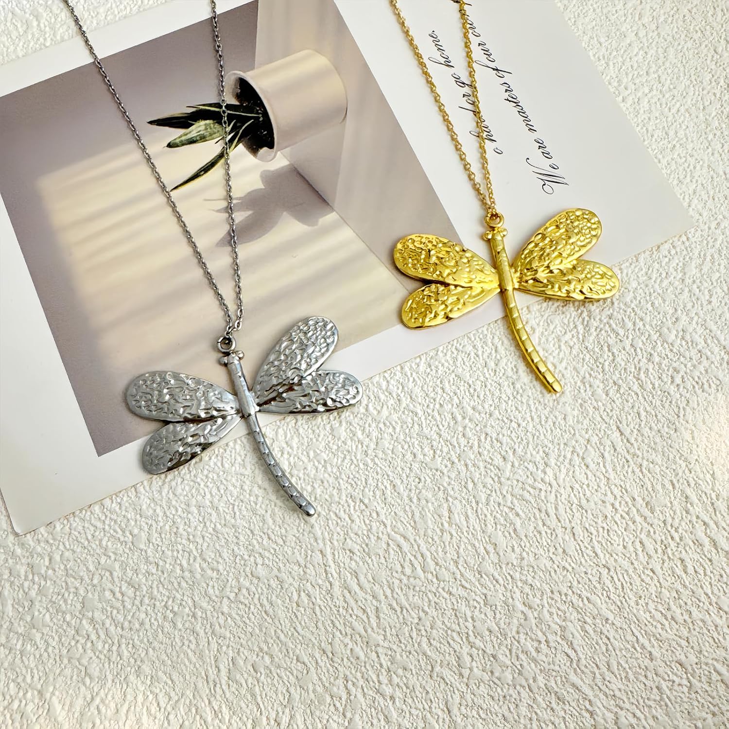18K Gold Plated Stainless Steel Dragonfly Charms Necklace for Women - Exquisite Animal Insect Choker for Holiday, Cocktail Party, School & Class - Stylish Dragonfly Jewelry - Image 4
