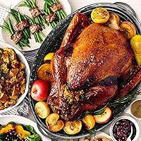 Vista 4 de Sartén para asar de granito, mediana de 16" con tapa abovedada esmaltada. Olla para asar pavo ovalada, sartén para horno ideal para pavo pequeño
