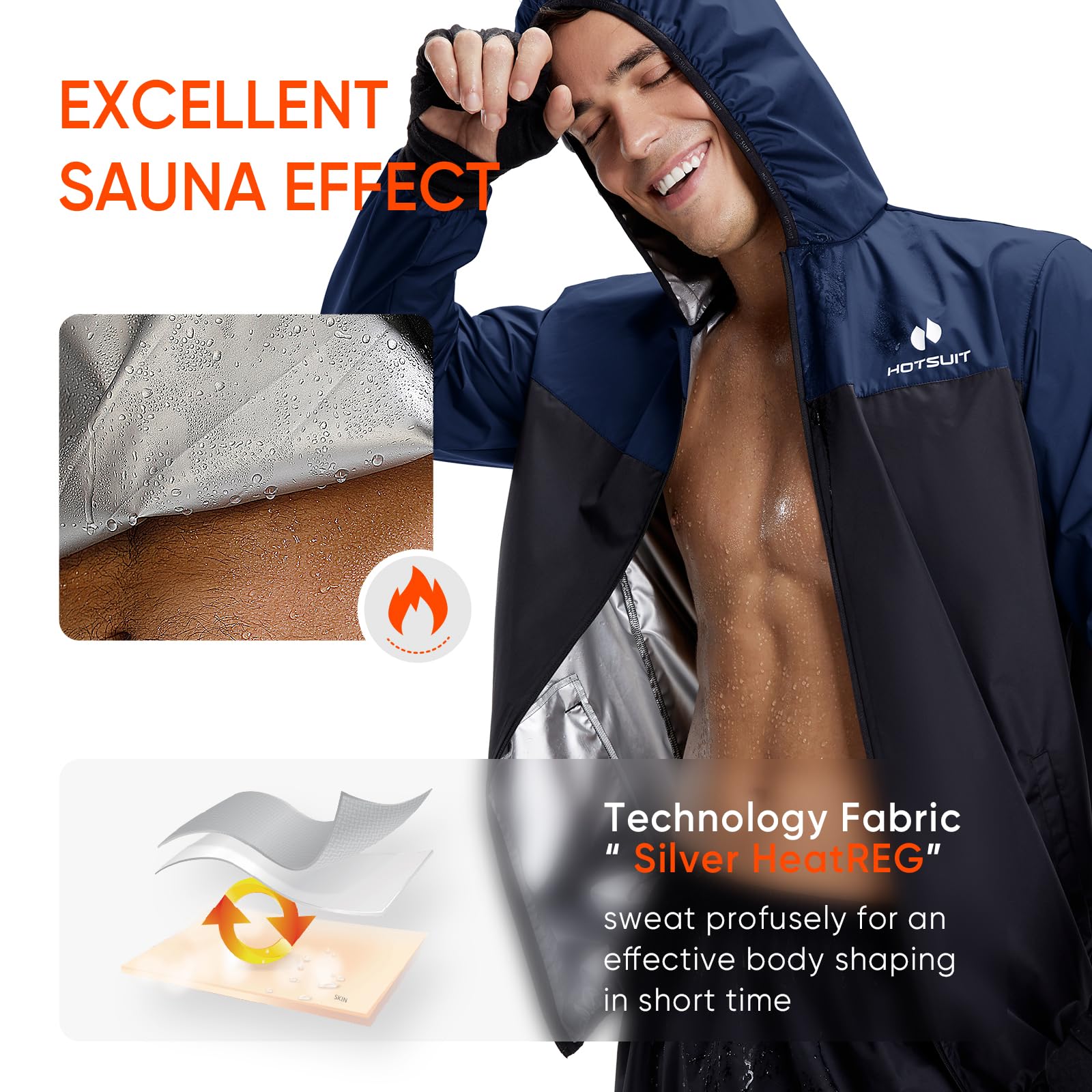 HOTSUIT Traje de sauna para hombre, trajes de sudor, gimnasio, entrenamiento, sauna, pantalones