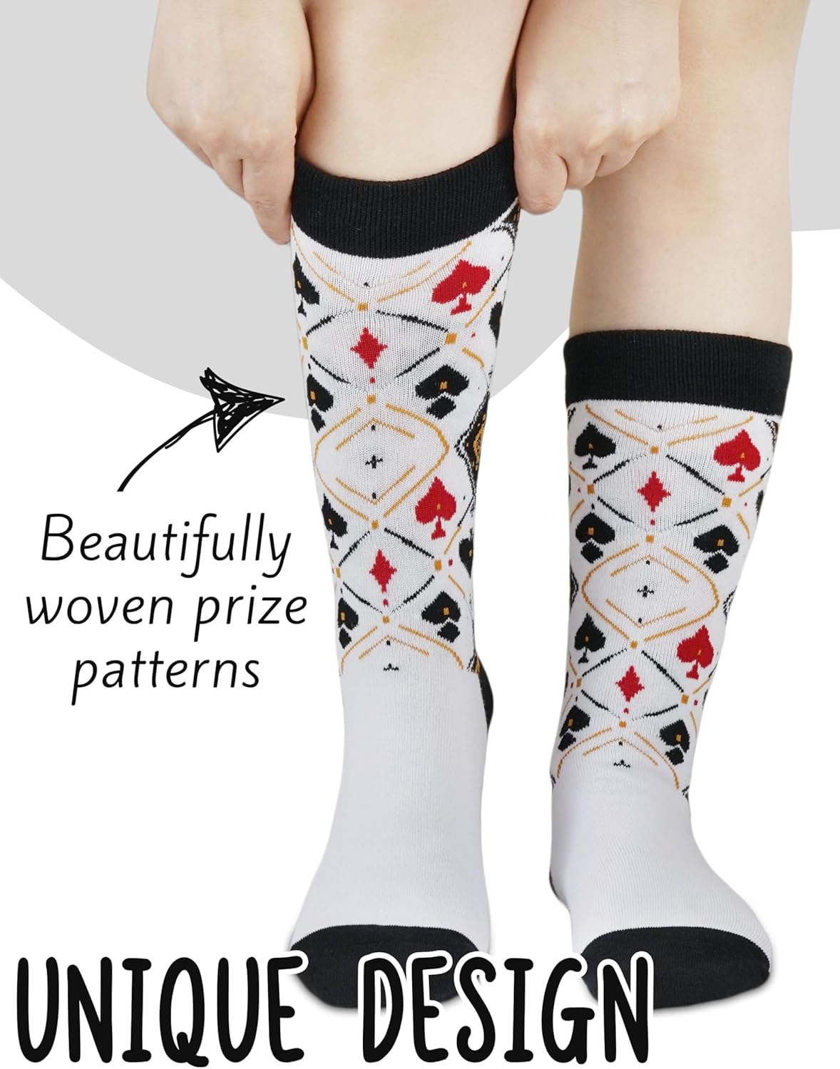 InnoBeta Poker Gifts, Gifts for Poker Lovers on Birthday and Christmas, One Size Crew Socks - Image 2