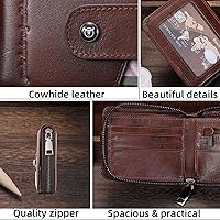 Amazon.com: BULLCAPTAIN Genuine Leather Men's Wallet with Zipper