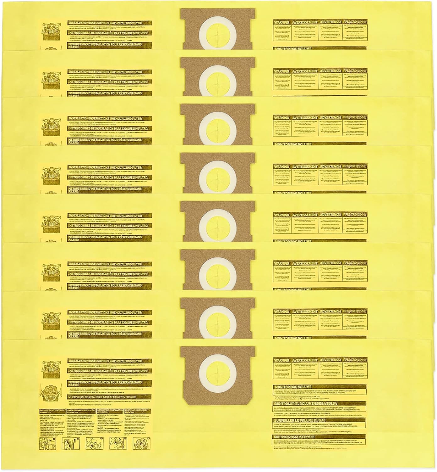 8 Pack 91964 Type D Vacuum Filter Bags Compatible with ShopVac 4 Gallon Vacuum