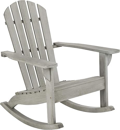 Miniatura 4 de SAFAVIEH PAT7042A Colección Brizio Silla mecedora Adirondack de teca para exteriores